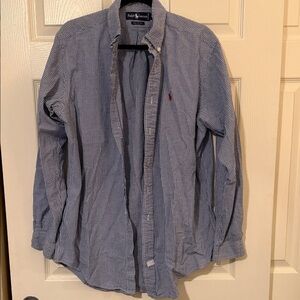 Ralph Lauren Blue, 100% cotton button-down shirt.